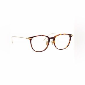 Linda Farrow Linear Wright Rectangular Optical Glasses Tortoiseshell LF07 C3 OPT